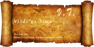 Világi Timur névjegykártya